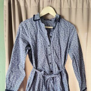 Brooks Brothers Sash-Tie Shirt Dress with Floral Print